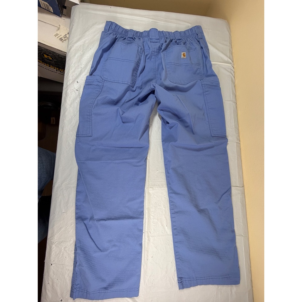 Carhartt Force Liberty Cargo Scrub Pants Womens Large Blue Ripstop C56418 Reg - Picture 2 of 8